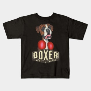 Boxing Boxer Dog Hexagon Sign Kids T-Shirt